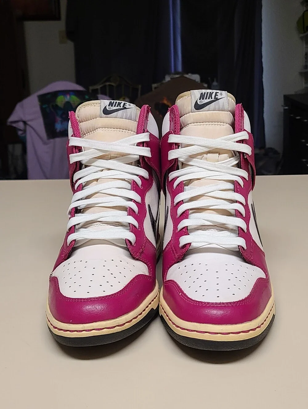 Nike Dunk Sky Hi Bright Magenta high top wedge skateboard sneakers size 10